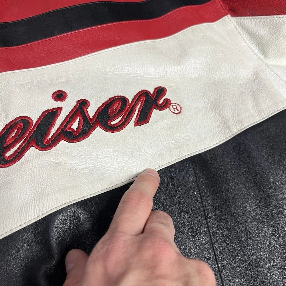 Dale Earnhardt Jr Jacket Men's Size XL Vintage Wilson Leather NASCAR Racing